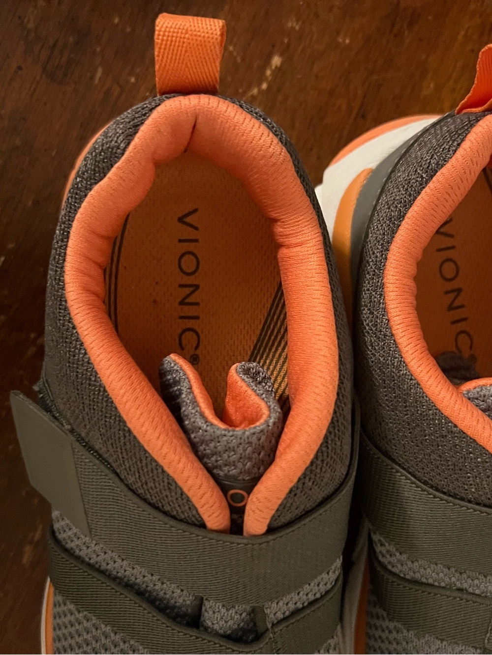 Vionic Shoes Womens 8 Milan Gray Orange Mesh Athletic Walking Sneaker Comfort - Picture 5 of 9